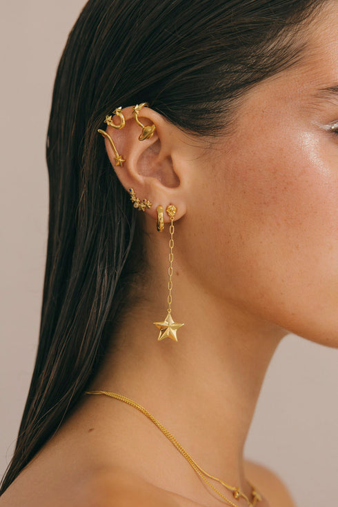 LUMINOUS STAR DROP EARRING SILVER